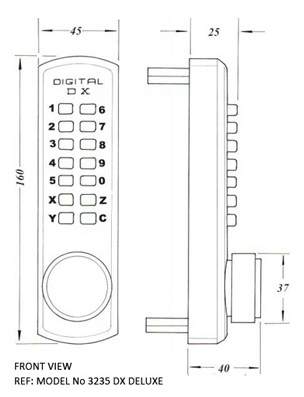 3235 Mortice Latch Front